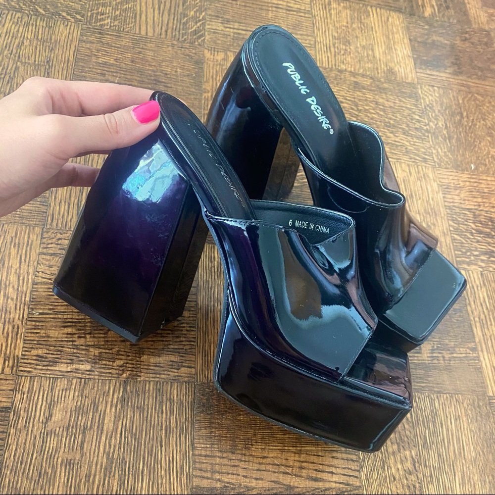 Public Desire Platform Sandals - Size 8